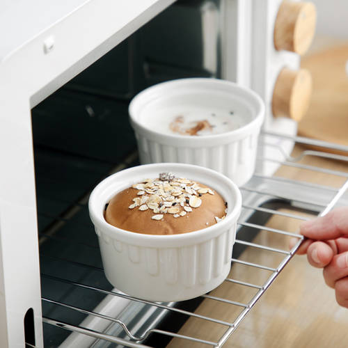 일본 가정용 고온저항 백자 작은 로스트 컵 수플레 세라믹 베이킹 그릇 오븐 베이킹 모형 디저트 푸딩컵