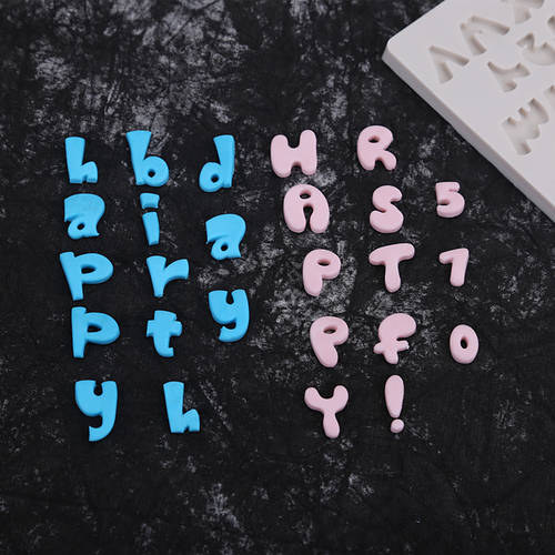 귀여운 26 영문 알파벳 숫자 실리콘 몰드 모형틀 퐁당 초콜릿 점토 틀 DIY 베이킹 케이크 장식 인테리어