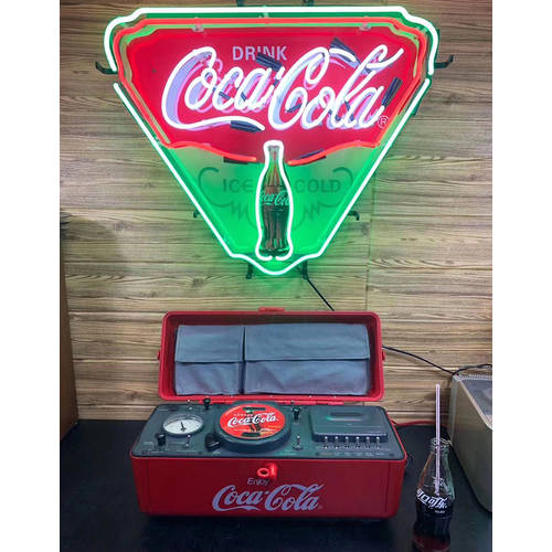 미국 맛좋은 콜라 레트로 VTG Coca-cola 클래식 삼각형 네온라이트 광고용 라이트 박스