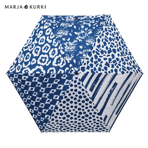 MARJAKURKI 메리 아시아  5단 접이식 블랙 접착제 자외선 차단제 자외선 차단 양산 여성 비 또는 빛 우산 여성용