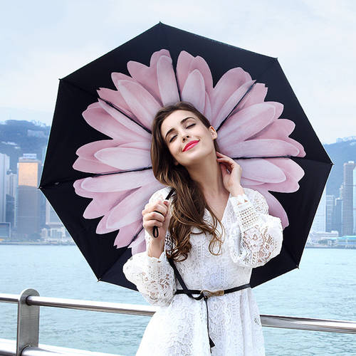 양산 자외선 차단 썬블록 자외선 차단 여성 블랙 접착 우산 양산 모두사용가능 우산 이중 양산 파라솔 초강력 자외선 차단 썬블록 upf50+