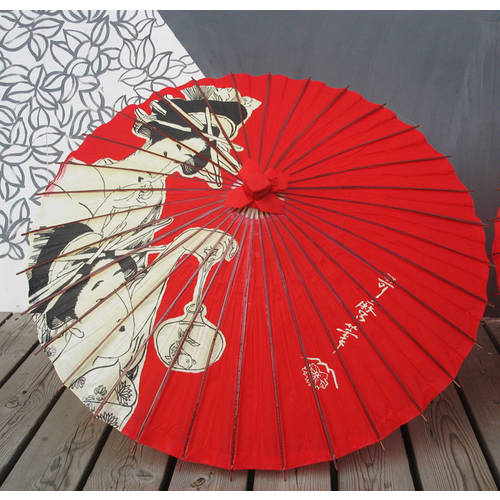 112 직경 레드 우키요에 아름다움 금붕어 일본풍 우산 ， 일본 기름 종이 우산 ， 일본 우산