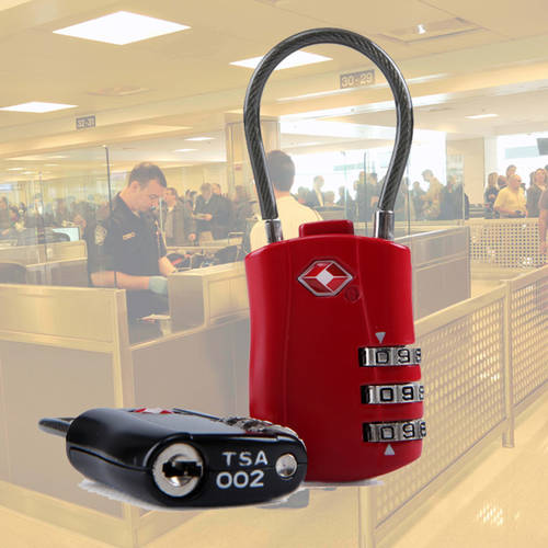 해외 여행용품 트렁크 캐리어 비밀번호 자물쇠 다이얼 자물쇠 TSA 스틸 와이어 자물쇠 자물쇠 캐리어 자물쇠 캐리어 자물쇠