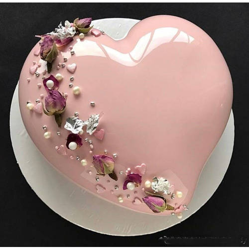 칠석 발렌타인 데이 프렌치 디저트 모서리 하트 하트 무스 몰드 뒤틀린 심장 모양의 케이크 몰드 툴 DIY