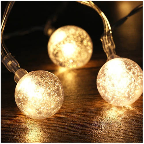 LED fairy lights string bubble ball battery power waterproof