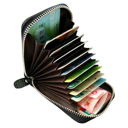 Anti-magnetic RFID organ card package leather multi-card ca