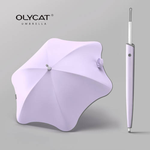 OLYCAT 신상 신형 신모델 분위기 여신 패션 트렌드 단품 심플 독창적인 아이디어 상품 긴 손잡이 장우산 손잡이 꽃 모양 햇빛가리개 양산 양산