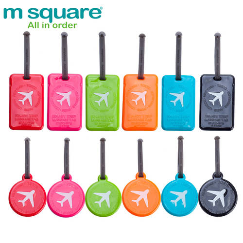 M Square 러기지 태그 상표 원형 사각형 방범도난방지 꼬리표 여행용 캐리어 라벨 인식표 카드 카드홀더