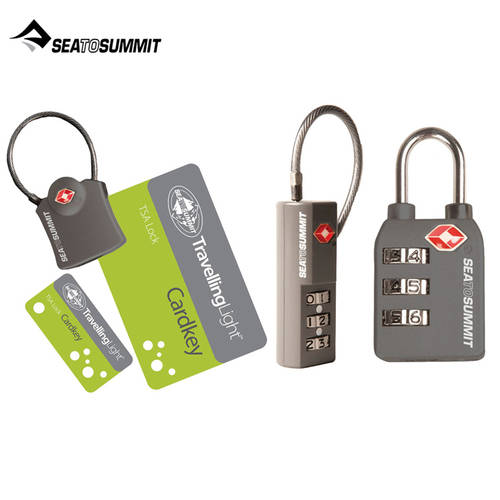 수입 호주 Sea to Summit 여행용 TSA 비밀번호 자물쇠 다이얼 자물쇠 세관 인증 카드 열쇠 캐리어 자물쇠 와이어 로프