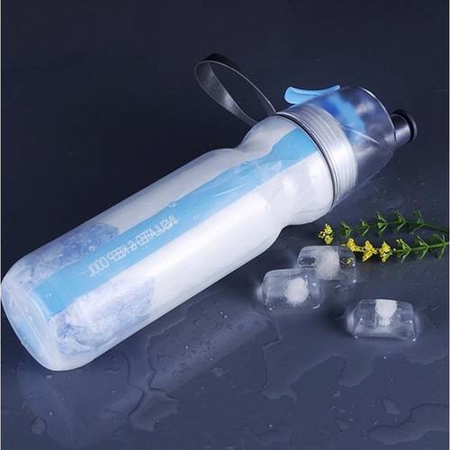 cool 500ml double-deck sport drink spray water bottle cold i