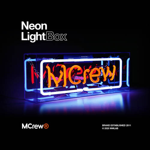 MCrew LOGO NEON Light Box 유행 아트 장식 인테리어 장식품 네온라이트 상자 컬랙션 한정판