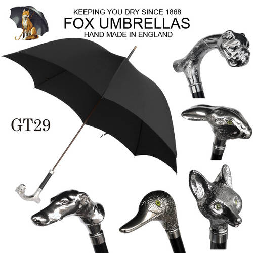 일본 구매대행 다이렉트 메일 FOX UMBRELLAS 영국 핸드메이드 동물 머리 모형 신사용 롱 우산 GT29