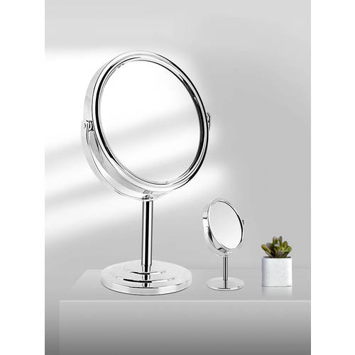 메탈 데스크탑 메이크업 렌즈 탁상용 소녀감성 화장대 거울 확대 럭셔리 프린세스 공주 거울 서양식 고선명 HD 양면 거울