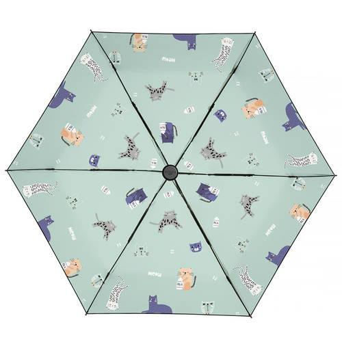 ZUODU 양산 파라솔 자외선 차단 여성 비 또는 빛 접이식 5단 접이식 양산 초경량 미니 블랙 접착제 자외선 차단제 우산