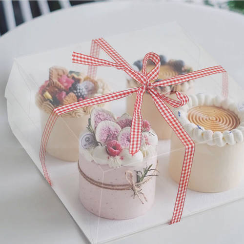 일본풍 디저트 의식 상자 투명 일본 작은 케이크 세트 포장 박스 베이킹 포장 프렌치 스위트 무스 케이크 상자