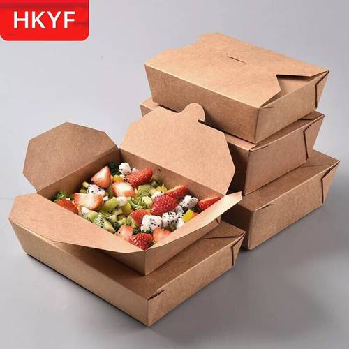Kraft paper lunch box salad box food takeaway packaging box