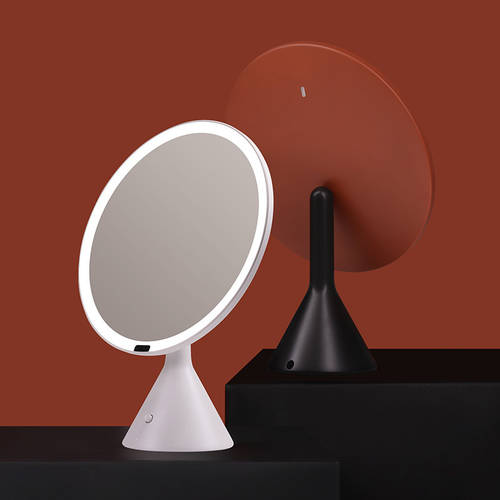 MUID 대형 원형 탁상용 거울 LED 스마트 고선명 HD 화장대 거울 탁상용 보조등 led 충전 메이크업 화장 거울