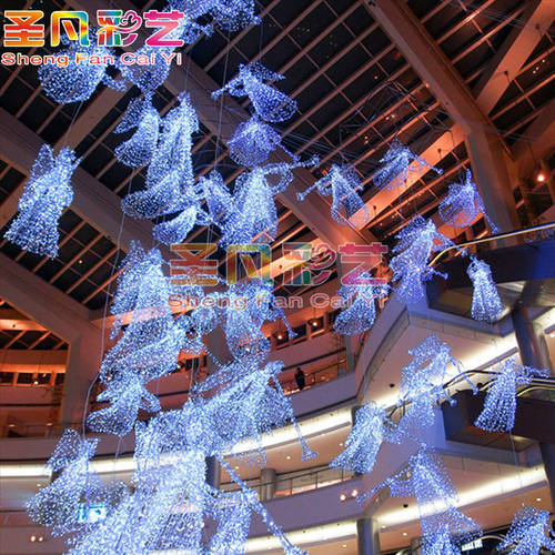 크리스마스 쇼핑몰 쇼핑 센터 LED 라이트 안마당 장식품 천사 트럼펫 크리스마스 장식 메이 첸 주문제작