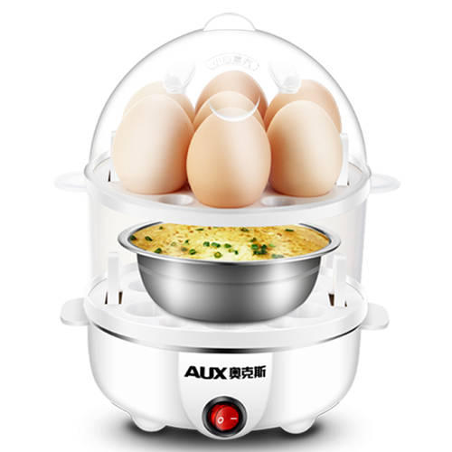 AUX 다기능 계란찜기 계란 삶는 기계 이중 계란찜기 계란 삶는 기계 자동 전원 차단 미니 계란찜기 계란 삶는 기계 소형 가정용 아침식사 브런치