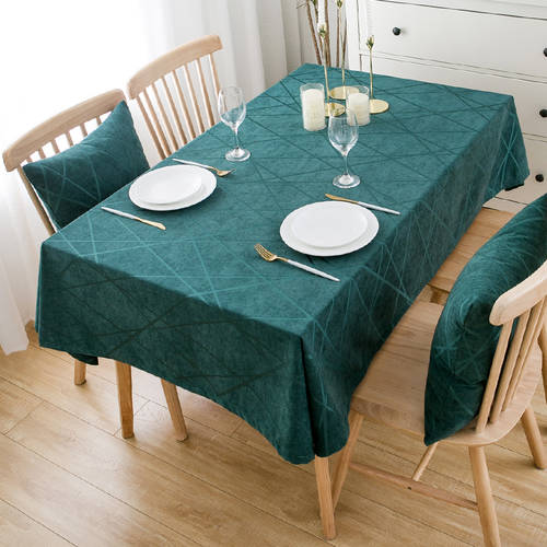 미식 라이트럭셔리 테이블 얼간이 미술 범퍼 두꺼운 셔닐 식탁보 서양식 테이블 그린 크리스마스 테이블 보 레트로 티테이블 보