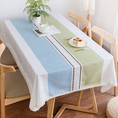 방수 북구풍 요즘핫템 셀럽 ins 테이블 얼간이 미술 코튼 린넨 상큼한 직사각형 식탁보 티테이블 보 블루 테이블 보
