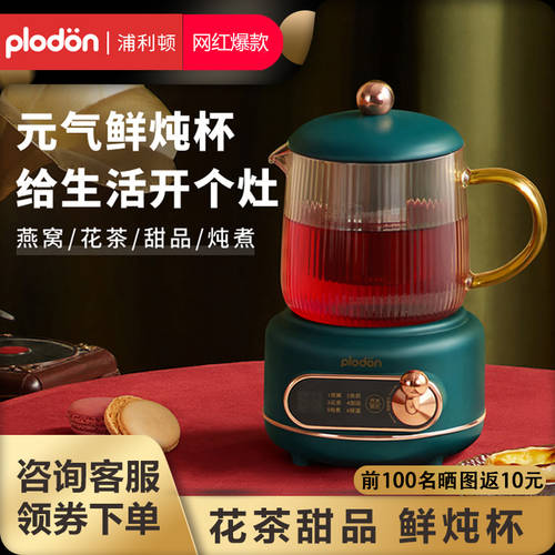 플리튼 Plodon 약탕기 컵 전기 가열 텀블러 머그워머 소형 휴대용 포트 사무용 미니 아이템 신선한 스튜 컵