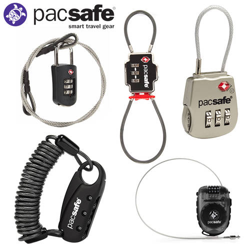 호주 PACSAFE 여행용 길이 사이즈조절가능 안 전체 절단 증명 스틸 케이블 비밀번호 자물쇠 다이얼 자물쇠 와이어 강철케이블 자물쇠 캐리어 홀더 스트랩 자물쇠