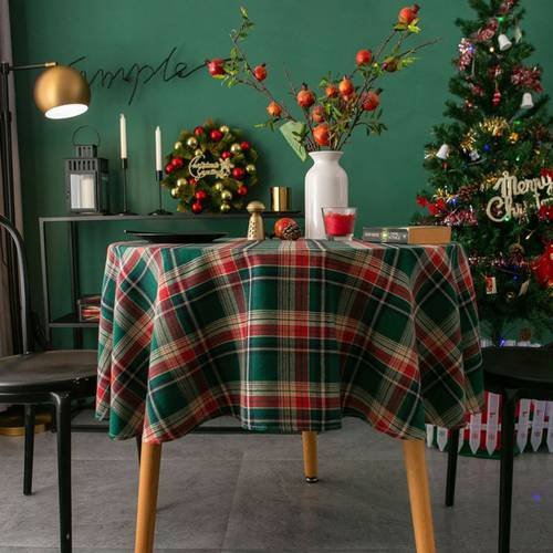 2021 크리스마스 식탁보 원형 크리스마스 테이블 식탁 크리스마스 장식 스타일 배치 식탁보 테마 촬영 소품 NEW