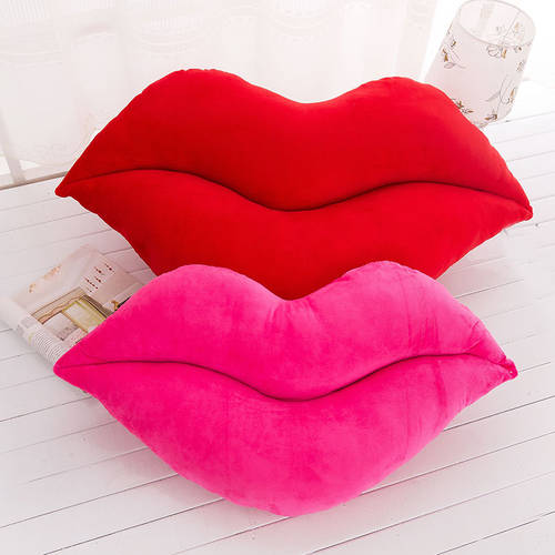 입술 쿠션 대형 섹시한 붉은 입술 귀여운 독창적인 아이디어 상품 벨벳 장난감 커플 결혼식 제품 상품 베개 소파 쿠션