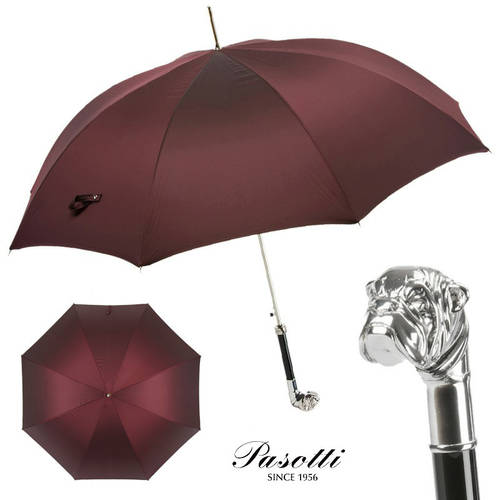 이탈리아 Pasotti 우산 남성용 수직손잡이 실버 플레이팅 불독 신사용 우산 양산 모두사용가능 우산 자외선 차단제 자외선 차단