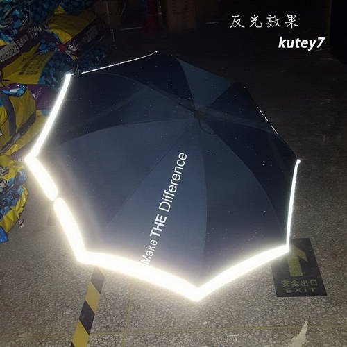 초경량 오피스룩 210T 세이프티 반사 스트립 작은 긴 우산 초경량 바람막이 유리 섬유 남녀공용 맑은 우산 그늘 우산