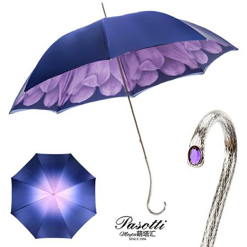 이탈리아 pasotti 우산 이중 퍼플 플라워 우산 천 실버 프레임 구조 Zibao 결석 손잡이 우산 우산 양산 모두사용가능
