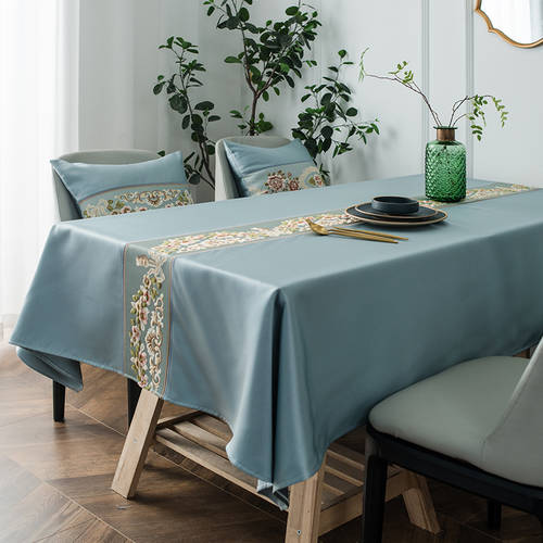 테이블 얼간이 미술 식탁보 새로운 차이나풍 중국풍 가정용 직사각형 심플 코튼 린넨 바람 정사각형 티테이블보