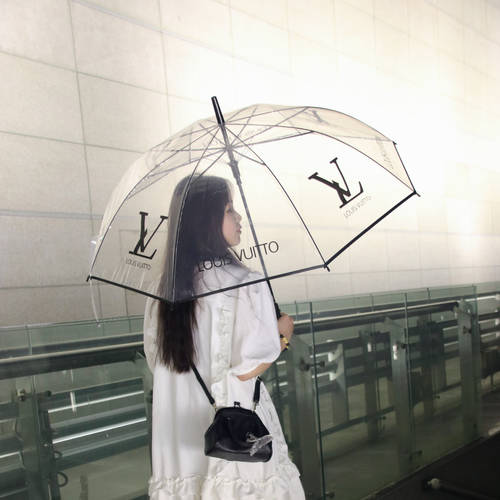 ins 요즘핫템 셀럽 여신 알파벳 L 패션 트렌드 스트릿샷 투명한 비 우산 전자동 휴대용 장우산 바람저항 바람에 강한 우산 양산 모두사용가능