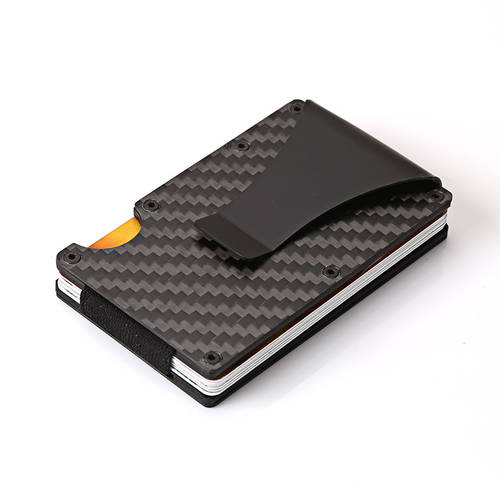카본 카드홀더 초박형 메탈 마운트 항공 알루미늄합금 카본 머니클립 지갑 신용 카드 알루미늄 상자 RFID 방범도난방지 브러시
