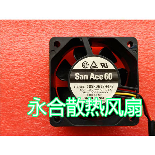 San Ace 60 12V 0.11A 109R0612H478 6cm 무소음 3 케이블 케이스 CPU 쿨링팬 선풍기
