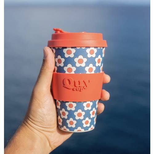 이탈리아 Quy cup 커피잔 대나무 섬유 스케일 화상 데임 방지 환경 보호 프린팅 텀블러 Q 컵 커플 선물용 휴대용 텀블러 머그컵