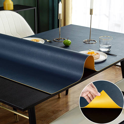 양면 2색 가죽 테이블 매트 환경 보호 무맛 PVC 식탁보 테이블 보 심플 패션 트렌드 테이블 보 방수 오염방지 가죽 티테이블 매트