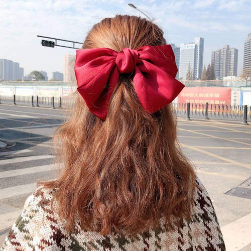 대형 리본 레드 머리핀 한국 여성 국가 뒷머리 숟가락 헤어 액세서리 여성용 헤어핀 헤어핀 머리핀 머리끈 클립헤드 꾸미다
