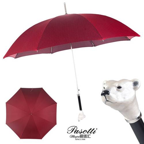 이탈리아 Pasotti 우산 남성용 귀여운 북극곰 우산 양산 모두사용가능 신사 레드 체크무늬 자외선 차단 썬블록 장우산