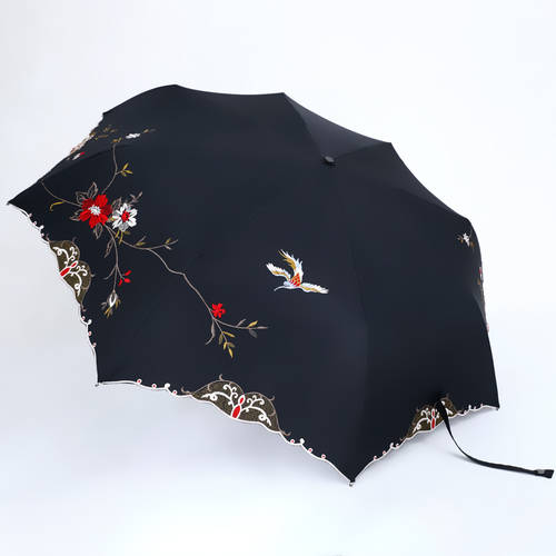 나무 이웃 양산 이중 자외선 차단 썬블록 자외선 차단 비닐 여성  양산 파라솔 최첨단 하이엔드 자수 우산 어머니 우산