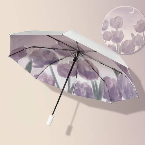 페인팅 양산 여성용 자외선 차단 양산 파라솔 레트로 양산 우산 양산 모두사용가능 우산 여성용 전자동 바람저항 바람에 강한