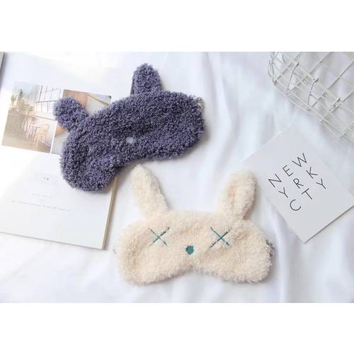 일본 한 마리 토끼 고양이 마이크 부드러운 귀여운 카드 채널 벨벳 암막 후드 빛차단 수면 안대