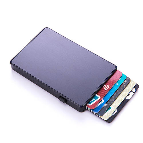 RFID 슬림한타입 자동 팝업 카드 상자 알루미늄합금 HERUO 2021 신상 신형 신모델 신사용 남성용 똑똑한 카드 패키지 카드 커버