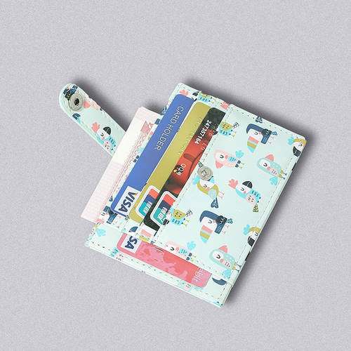 초박형 카드 케이스 여성 컴팩트 카드 홀더 콤팩트 럭셔리 고급 은행카드 클립 귀여운 한국 카드포켓 미니 카드 케이스