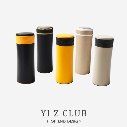 Yi Z CLUB 대용량 오래 지속되는 보냉 열 티 거름망 탑재 304 스테인리스 휴대용 스트레이트핏 보온 텀블러 0.3