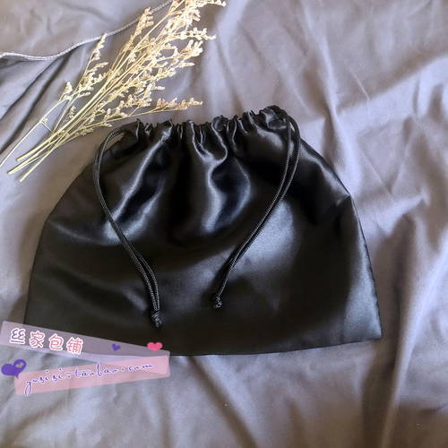 블랙 선명한 실크 국수 소형 롱타입 지갑 방진 파우치 언더웨어 속옷 스카프 수납 보관팩 가방 파우치