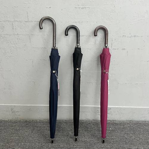 저렴한 밖 ！ 일본 단색 심플 ！12 뼈 플러스 고정 섬유 바람막이 남녀공용 범용 신사용 수동 장우산