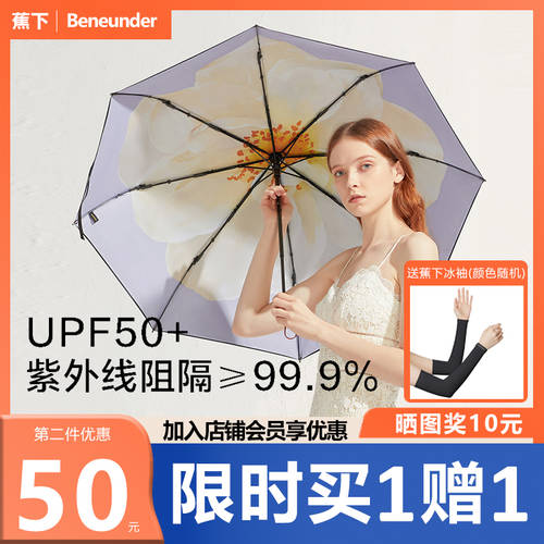 BANANAUNDER 배 화이트 모바이 양산 여성 방어 보여 주다 자외선 차단 양산 파라솔 이중 우산 양산 모두사용가능 XIAOHEISAN BANANAUNDER