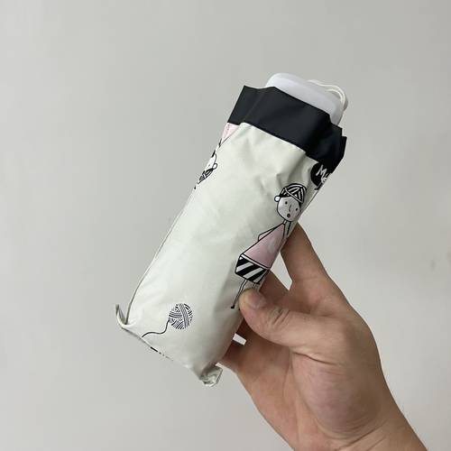 저렴한 밖 ！ 한국판 화이트 귀여운 수국 여자아이 SUPER 50 %  비닐 경량화 바람막이 자외선 차단 썬블록 휴대용 우산